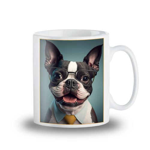 Bulldogos bögre Boston Bull terrierrel