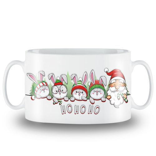 HO-HO-HO Mikulásos bögre nyuszikkal